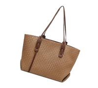 Borsa grande in tessuto, borsa in pelle, borsa pieghevole, borsa a tracolla leggera per donne, shopping, lavoro, viaggi, piscina, vacanze, vita quotidiana, accessorio alla moda, cachi, vedi