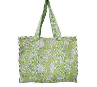 Borsa grande indiana trapuntata in cotone floreale borsa shopping borsa a tra...