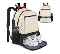 Borsa grande per racchette da tennis con gancio a sbarra - Borse per racchette da badminton con scomparto separato per scarpe per donne e uomini, tasca laterale in rete per palline da tennis, contiene