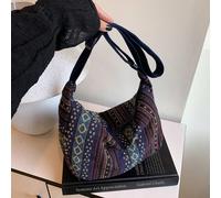 Borsa grande per ravioli 2025, borsa da donna stile retrò a righe in tela, borsa a tracolla stile straniero TribaleNylon