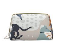 Borsa grande per trucco, Borsa per cosmetici in pelle Borsa da viaggio per articoli da toeletta Borsa per trucco, Levrieri carini