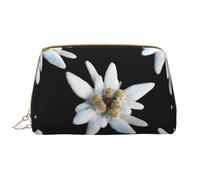 Borsa grande per trucco, Borsa per cosmetici in pelle Borsa da viaggio per articoli da toeletta Borsa per trucco, Leontopodium Edelweiss
