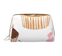 Borsa grande per trucco, Borsa per cosmetici in pelle Borsa da viaggio per articoli da toeletta Borsa per trucco, Cupcake carini