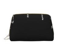 Borsa grande per trucco, Borsa per cosmetici in pelle Borsa da viaggio per articoli da toeletta Borsa per trucco, Glitter argento gocciola nero scintillante