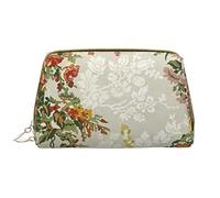 Borsa grande per trucco, Borsa per cosmetici in pelle Borsa da viaggio per articoli da toeletta Borsa per trucco, Fiori dell'acquerello dell'annata