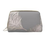 Borsa grande per trucco, Borsa per cosmetici in pelle Borsa da viaggio per articoli da toeletta Borsa per trucco, Holden Decor Fawning Feather Grigio Oro rosa metallizzato