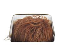 Borsa grande per trucco, Borsa per cosmetici in pelle Borsa da viaggio per articoli da toeletta Borsa per trucco, Mucca dell'altopiano colorata