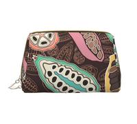 Borsa grande per trucco, Borsa per cosmetici in pelle Borsa da viaggio per articoli da toeletta Borsa per trucco, Baccello Di Cacao Colorato
