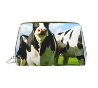 Borsa grande per trucco, Borsa per cosmetici in pelle Borsa da viaggio per articoli da toeletta Borsa per trucco, Mangiare mucche al pascolo estivo