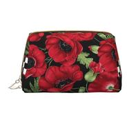 Borsa grande per trucco, Borsa per cosmetici in pelle Borsa da viaggio per articoli da toeletta Borsa per trucco, Papavero con controllo del giullare
