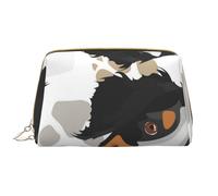 Borsa grande per trucco, Borsa per cosmetici in pelle Borsa da viaggio per articoli da toeletta Borsa per trucco, Modello delle zampe del cane Bovaro del Bernese