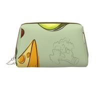 Borsa grande per trucco, Borsa per cosmetici in pelle Borsa da viaggio per articoli da toeletta Borsa per trucco, Avocado al formaggio broccoli Doodle