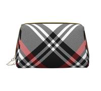 Borsa grande per trucco, Borsa per cosmetici in pelle Borsa da viaggio per articoli da toeletta Borsa per trucco, Cuori scozzesi di San Valentino