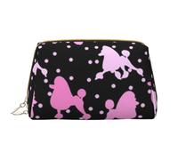 Borsa grande per trucco, Borsa per cosmetici in pelle Borsa da viaggio per articoli da toeletta Borsa per trucco, Una gran quantità di barboncini rosa