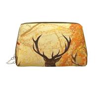 Borsa grande per trucco, Borsa per cosmetici in pelle Borsa da viaggio per articoli da toeletta Borsa per trucco, Cervi Nei Boschi