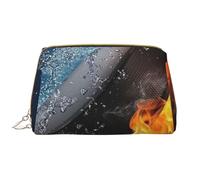 Borsa grande per trucco, Borsa per cosmetici in pelle Borsa da viaggio per articoli da toeletta Borsa per trucco, Fuoco dell'hockey su ghiaccio