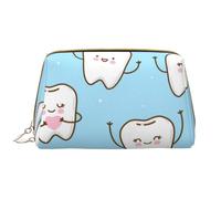 Borsa grande per trucco, Borsa per cosmetici in pelle Borsa da viaggio per articoli da toeletta Borsa per trucco, Denti simpatico cartone animato