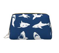 Borsa grande per trucco, Borsa per cosmetici in pelle Borsa da viaggio per articoli da toeletta Borsa per trucco, Ragazzi nautici degli squali
