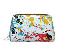 Borsa grande per trucco, Borsa per cosmetici in pelle Borsa da viaggio per articoli da toeletta Borsa per trucco, L'inchiostro spruzza il modello astratto