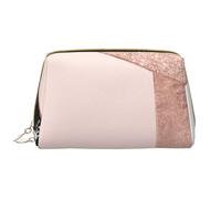 Borsa grande per trucco, Borsa per cosmetici in pelle Borsa da viaggio per articoli da toeletta Borsa per trucco, Marmo bianco nero glitter oro rosa geometrico