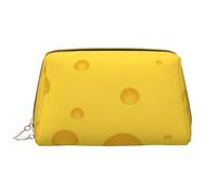 Borsa grande per trucco, Borsa per cosmetici in pelle Borsa da viaggio per articoli da toeletta Borsa per trucco, Formaggio Giallo