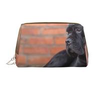 Borsa grande per trucco, Borsa per cosmetici in pelle Borsa da viaggio per articoli da toeletta Borsa per trucco, Cane Corso Grandi Cani Neri Animali Domestici