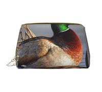 Borsa grande per trucco, Borsa per cosmetici in pelle Borsa da viaggio per articoli da toeletta Borsa per trucco, Anatra sulla pittura ad acqua