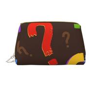 Borsa grande per trucco, Borsa per cosmetici in pelle Borsa da viaggio per articoli da toeletta Borsa per trucco, Punto interrogativo colorato