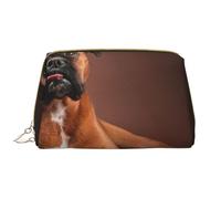 Borsa grande per trucco, Borsa per cosmetici in pelle Borsa da viaggio per articoli da toeletta Borsa per trucco, Fantastico cane boxer sdraiato