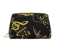 Borsa grande per trucco, Borsa per cosmetici in pelle Borsa da viaggio per articoli da toeletta Borsa per trucco, Note di musica nera