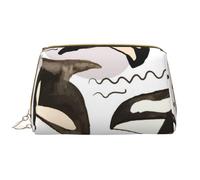 Borsa grande per trucco, Borsa per cosmetici in pelle Borsa da viaggio per articoli da toeletta Borsa per trucco, Orche dell'acquerello