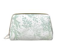 Borsa grande per trucco, Borsa per cosmetici in pelle Borsa da viaggio per articoli da toeletta Borsa per trucco, Alghe blu del mare verde