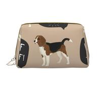 Borsa grande per trucco, Borsa per cosmetici in pelle Borsa da viaggio per articoli da toeletta Borsa per trucco, Bau Beagle