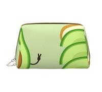 Borsa grande per trucco, Borsa per cosmetici in pelle Borsa da viaggio per articoli da toeletta Borsa per trucco, Avocado carino, pane tostato e uovo ficcato