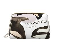 Borsa grande per trucco, Borsa per cosmetici in pelle Borsa da viaggio per articoli da toeletta Borsa per trucco, Orche dell'acquerello