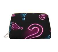 Borsa grande per trucco, Borsa per cosmetici in pelle Borsa da viaggio per articoli da toeletta Borsa per trucco, Punto interrogativo al neon senza soluzione di continuità