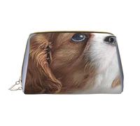 Borsa grande per trucco, Borsa per cosmetici in pelle Borsa da viaggio per articoli da toeletta Borsa per trucco, Faccia del Cavalier King Charles Spaniel