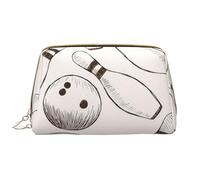 Borsa grande per trucco, Borsa per cosmetici in pelle Borsa da viaggio per articoli da toeletta Borsa per trucco, Perni E Palle Da Bowling