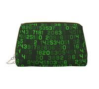 Borsa grande per trucco, Borsa per cosmetici in pelle Borsa da viaggio per articoli da toeletta Borsa per trucco, Codice computer decimale verde del programmatore