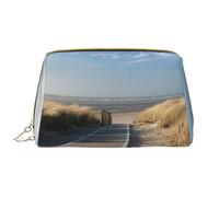 Borsa grande per trucco, Borsa per cosmetici in pelle Borsa da viaggio per articoli da toeletta Borsa per trucco, Spiaggia del Mare del Nord