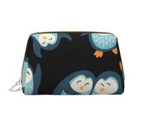Borsa grande per trucco, Borsa per cosmetici in pelle Borsa da viaggio per articoli da toeletta Borsa per trucco, Pinguini Cartoon modellato