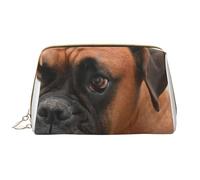 Borsa grande per trucco, Borsa per cosmetici in pelle Borsa da viaggio per articoli da toeletta Borsa per trucco, Cane Boxer Con La Faccia Triste