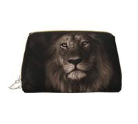 Borsa grande per trucco, Borsa per cosmetici in pelle Borsa da viaggio per articoli da toeletta Borsa per trucco, Caduta del leone 3D