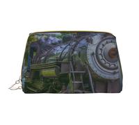 Borsa grande per trucco, Borsa per cosmetici in pelle Borsa da viaggio per articoli da toeletta Borsa per trucco, Bel treno a vapore