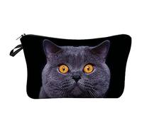 Borsa grande Zippe con gatto stampato in 3D borsa cosmetica europea e americana borsa a mano da donna borsa da bagno, A, Taglia unica