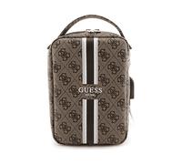 Custodia per MacBook Guess 4G con stampa a righe, colore marrone.
