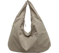 Borsa hobo casual da donna, borsa tote multitasche in nylon a forma di mezzaluna, borsa hobo drappeggiata in tinta unita, grande borsa a tracolla, perfetta per viaggi, fitness, spostamenti quotidiani