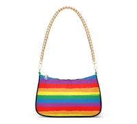 Borsa hobo con cerniera arcobaleno rispetto orgoglio bandiera pochette borse da donna estetica borsa a tracolla con catena