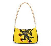 Borsa Hobo con cerniera Pochette Nord Pas de Calais Flag Clutch Borsa a tracolla da donna floreale con tracolla a catena