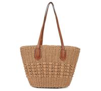 Borsa Hobo da donna in paglia intrecciata Borsa a tracolla grande borsa estiva da viaggio da spiaggia borsa fatta a mano, Caffè